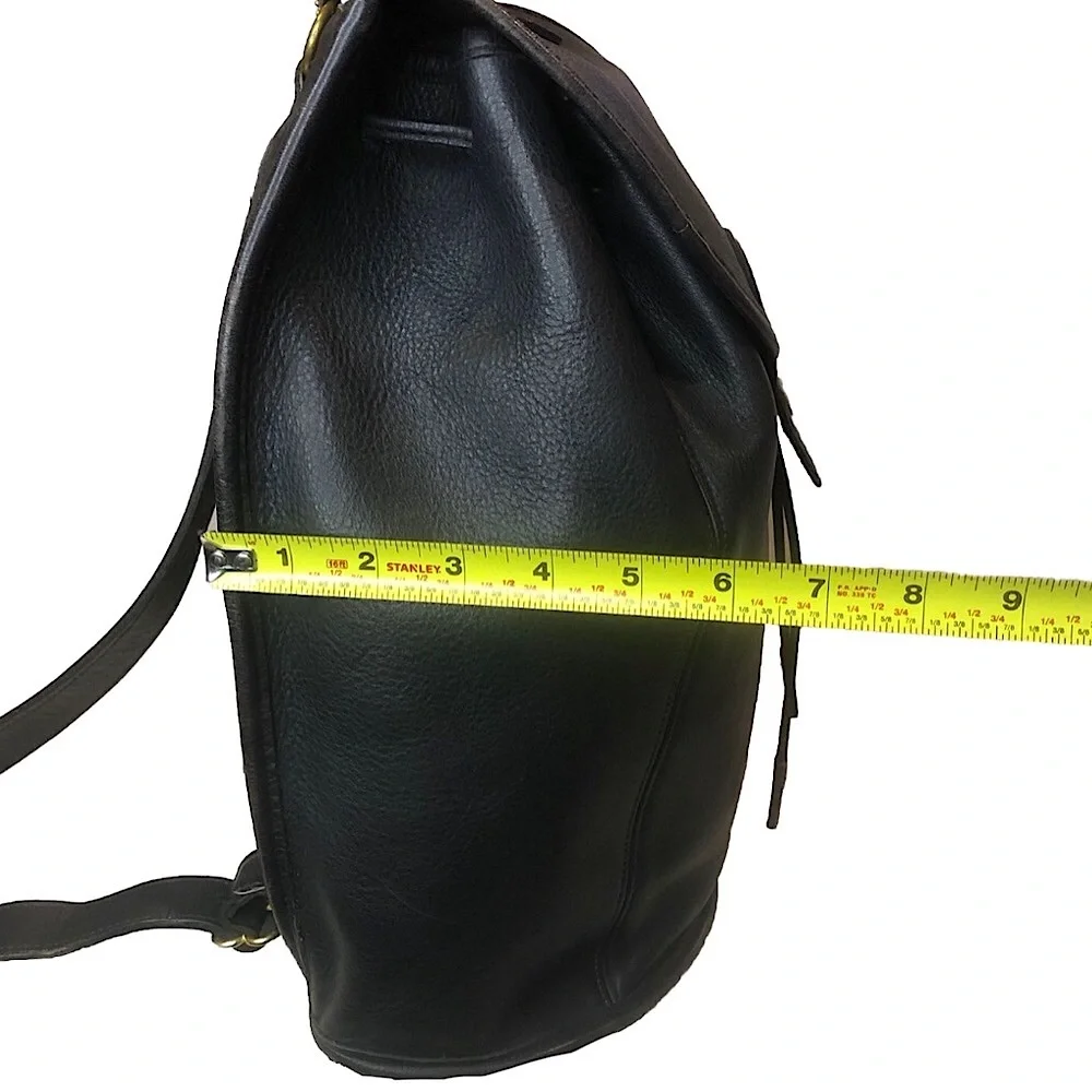 Vintage COACH Black Leather Weekend Backpack Rucksack Large Daypack 9943 USA COA - Picture 10 of 17
